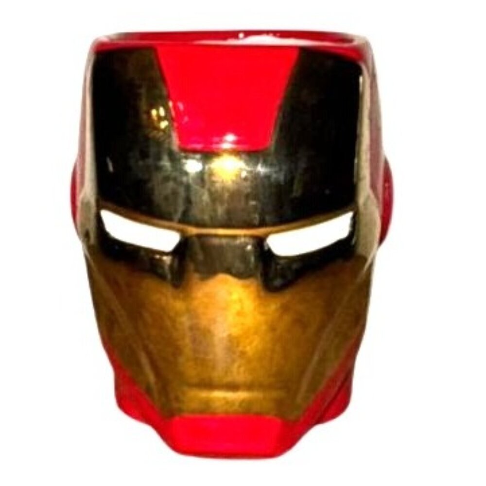 Marvel Iron Man 3D Helmet Mug 12 Oz Red & Gold Ceramic Cup Collectible